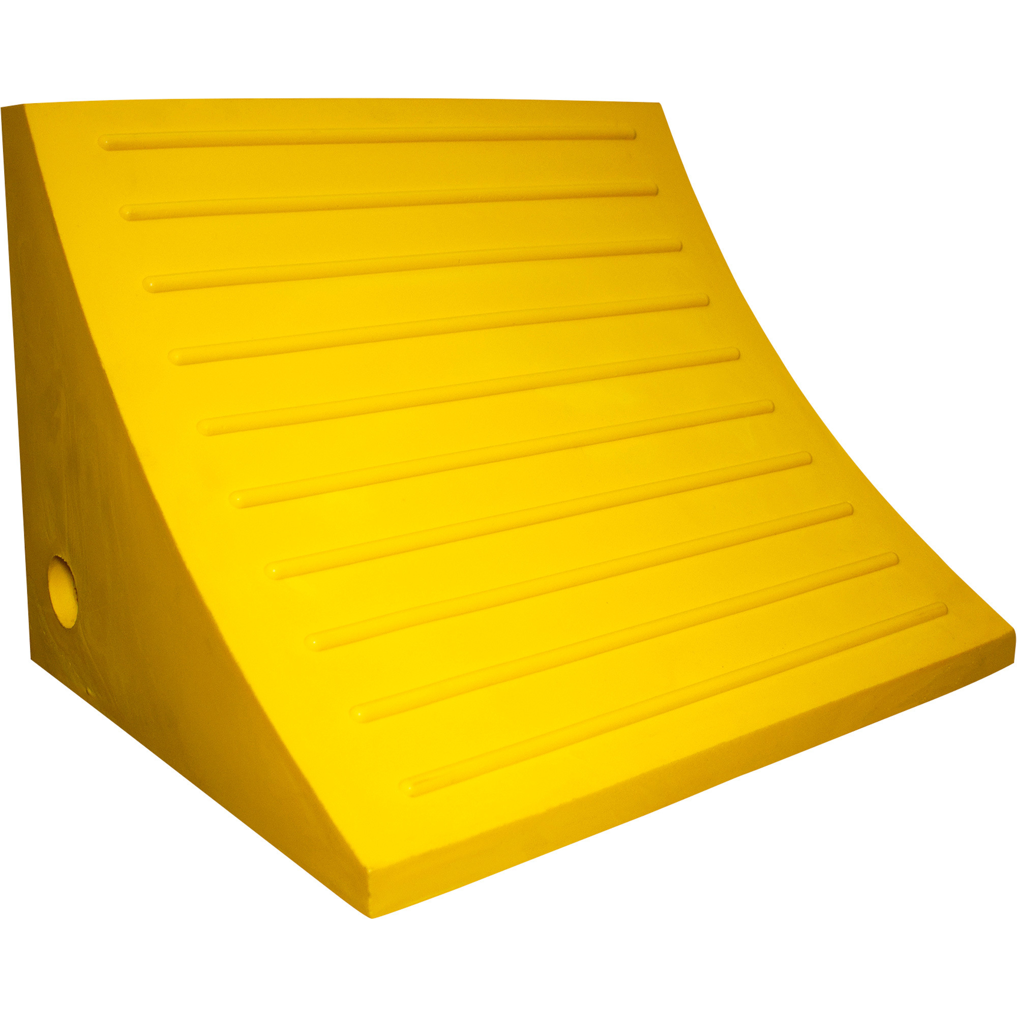 ESCO Weather-Resistant Polyurethane Wheel Chock, Safety Yellow, 60-Ton Capacity, 12.125In.L x 10.75in.H, Model# 12593